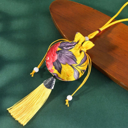 Chinese Style Embroidery Tassel Gift Pouch | Lotus Scented Sachet Bag