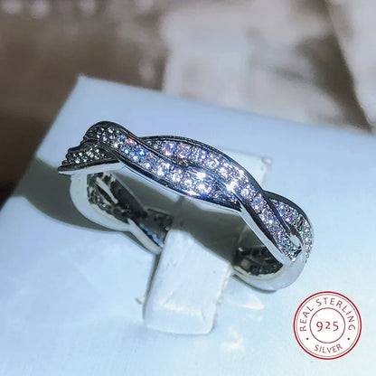 Twisted Zirconia Cocktail Ring | 925 Sterling Silver Fashion Jewelry