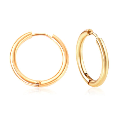 LUXUSTEEL Simple Hoop Earrings | Anti-Allergy Stainless Steel for Women