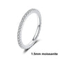 NeeTim D Color 2mm Full Moissanite Diamond Ring for Women Sterling Silver 925 with Gold Plated Wedding Bridal Band Rings Jewelry