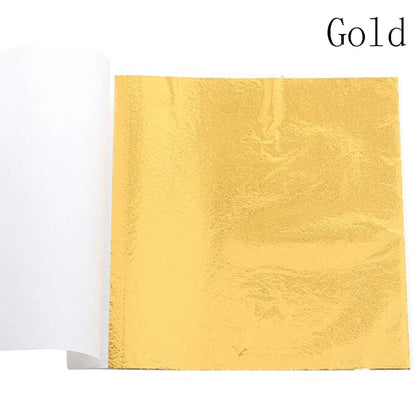 100 Sheets 24K Gold Foil Leaf for Gilding, Food Decor, and Craft | DIY Scrapbooking Supplies