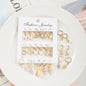 9 Pairs/ Set Exquisite Butterfly Heart Dragonfly Design Dangle Earrings Simple Vacation Style Delicate Holiday Earrings