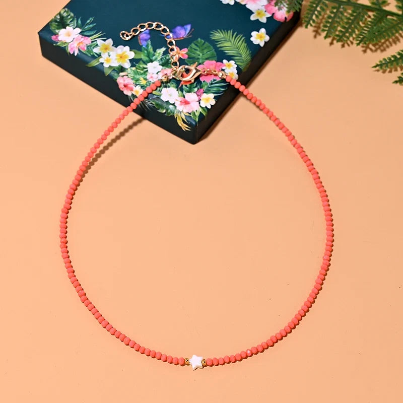 Shell Star Crystal Choker Necklace | Trendy Summer Jewelry for Women