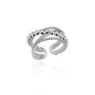 Stainless Steel Bead Twist Cross Rings For Women Gold Plated Irregular Opening Ring Wedding Aesthetic Jewelry anillos mujer