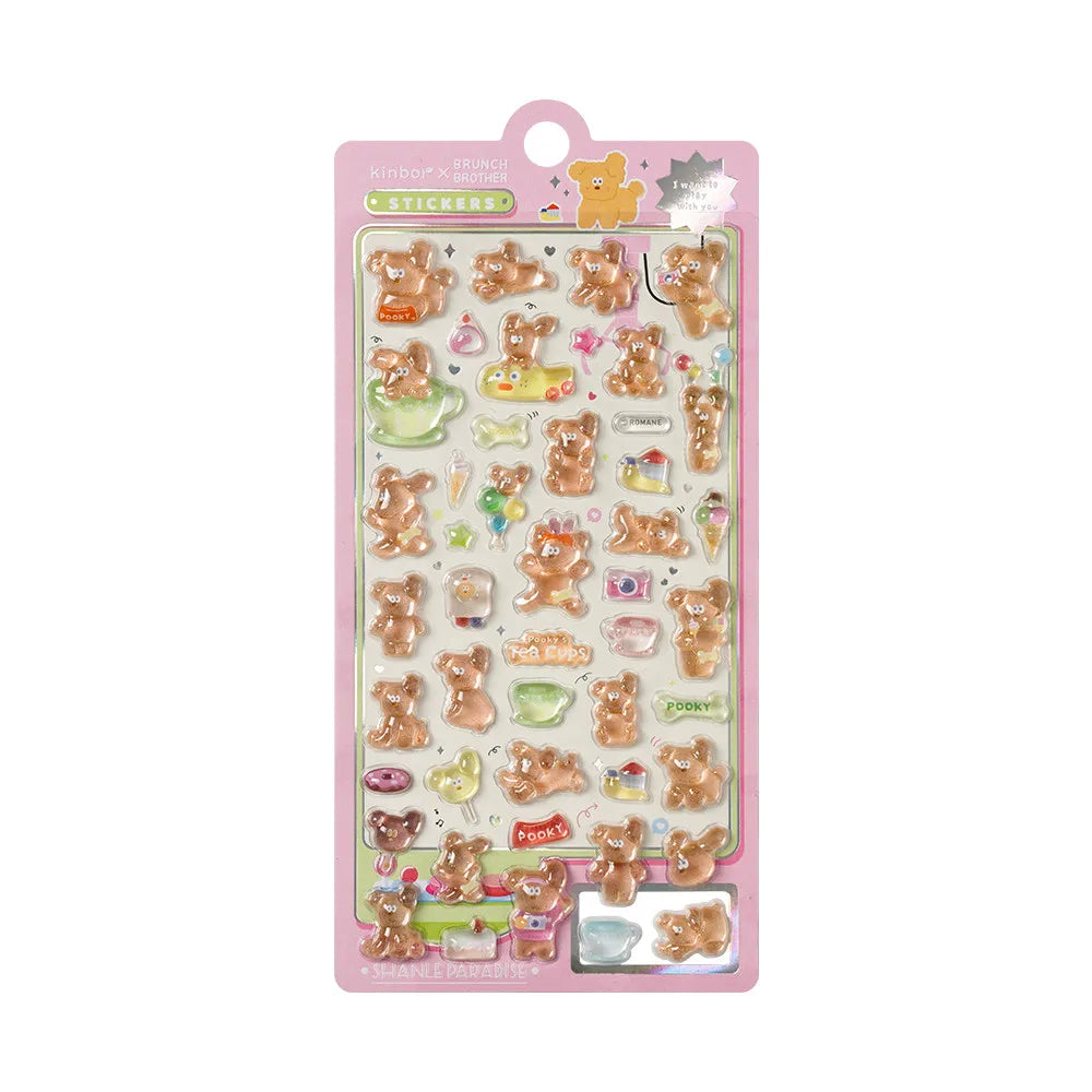 Japanese Anime Food Stamping Seal Fun | 3D Crystal Diamond Sticker Set for Kids