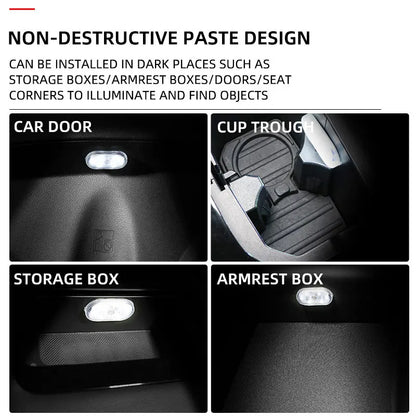 Mini Wireless Car LED Touch Light | Magnetic Induction USB Rechargeable
