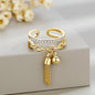 Yupsk Korean Fashion Micropaved Crystal Zirconia Bow Ring for Women Girls Exquisite Ins Trendy Minimalist Finger Rings Jewelry