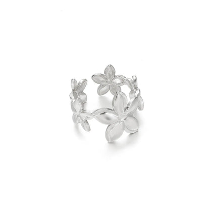 Unique Design Flower  Rings For Women Geometric Stainless Steel Flower Opening Ring Gold Color Jewelry Gift Anillos