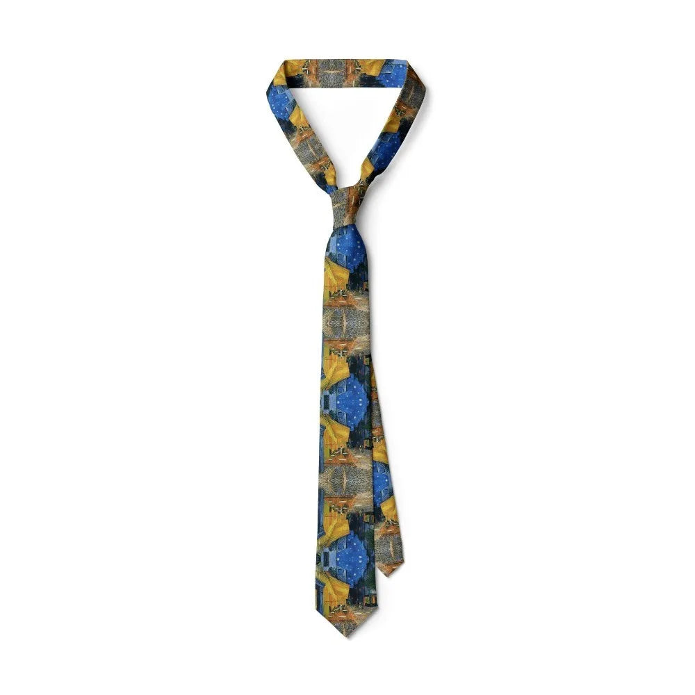 New Van Gogh Oil Painting Tie For Men Star Moon Night Retro Fun 8cm Wide Slim Necktie Accessories Daily Wear Wedding Party Gift