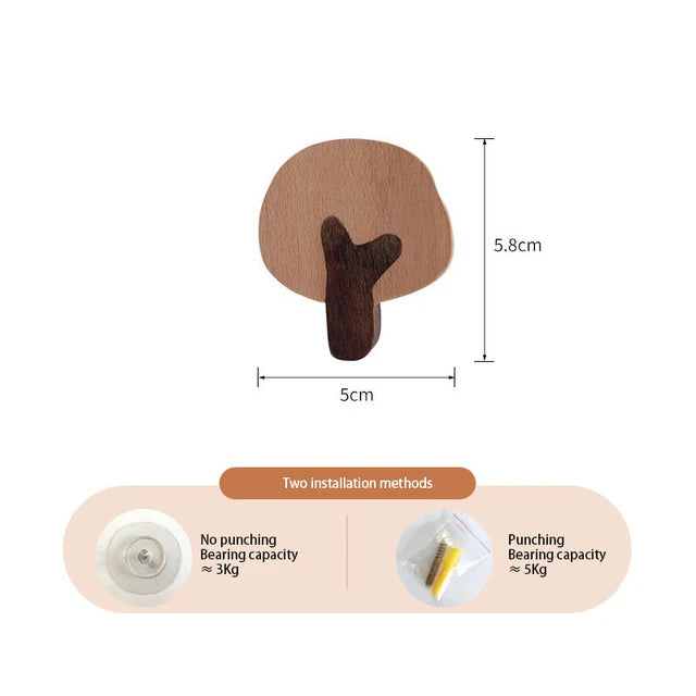 Wooden Animal Hook | Cute Wall Mounted Coat and Key Holder