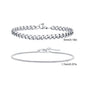 Men's Stainless Steel Chain Bracelets Set | 2pcs Silver Gold Black Twist Rope & Cuban Link