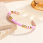 Classic stainless steel zircon enamel women's bracelet, high quality waterproof metal bracelet, wedding party jewelry