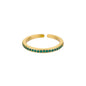 Mini Zircon Green Rings For Women Stainless Steel Gold Color Adjustable Finger Ring Engagement Wedding Christmas Jewelry Gift
