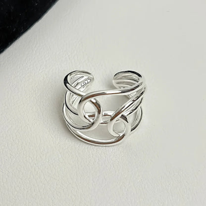 925 Sterling Silver Frosting Geometry Ring | Textured Wide Band for Women