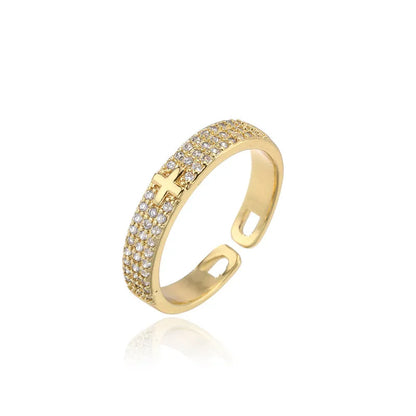 NEWBUY 2026 New Fashion Clear Shiny CZ Zircon Cross Evil Eye Rings For Women Girl Finger Accessories Party Jewelry Gift