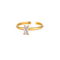 Stainless Steel Birthstone Rings For Women Gold Color Zircon Birthstone Opening Ring Minimalist Christmas Birthday Jewelry Gift