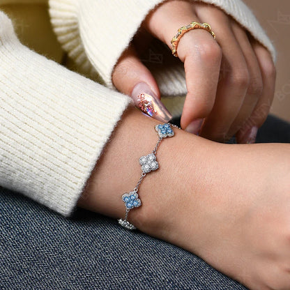 MINTYBOX S925 Sterling Silver Full Moissanite Bracelets D VVS1 Lab Diamond for Women 18k Gold Plated Engagement Jewelry Gift