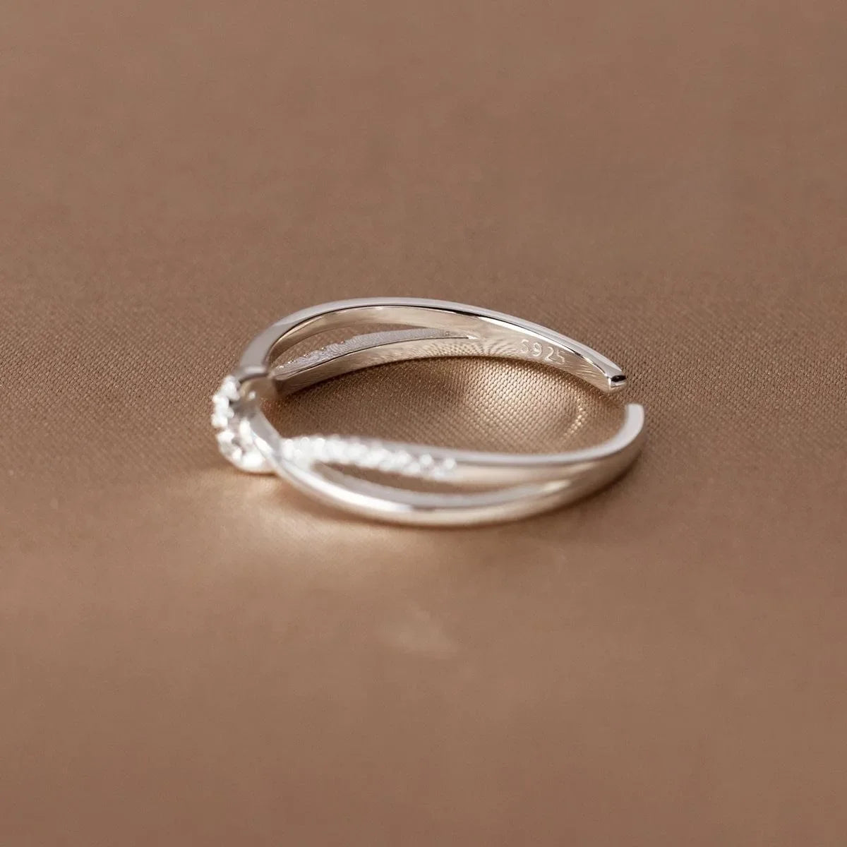 925 Sterling Silver Cross Knotting Zircon Rings For Women Girls Wedding Luxury Jewelry Accessories Jewellery Argent 925