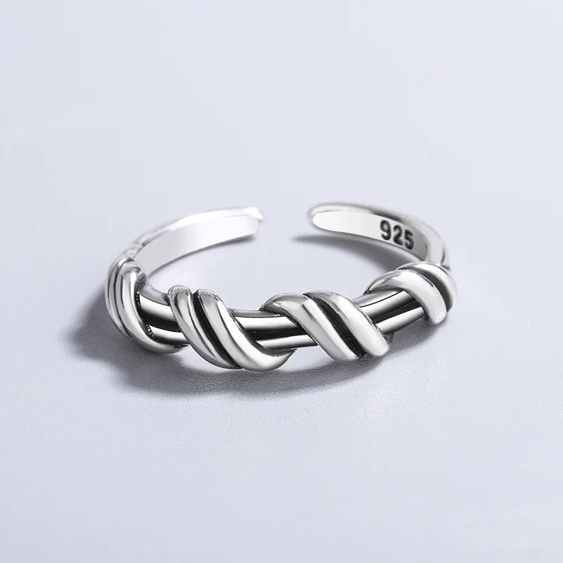 925 Sterling Silver Winding Adjustable Rings For Women Wedding Luxury Jewelry Wholesale