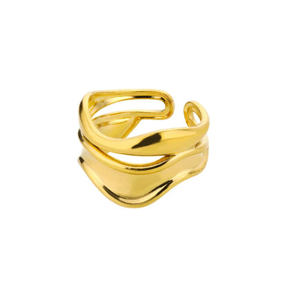 Elegant Stainless Steel Big Bloom Flower Rings For Women Gold Color Sun Starfish Open Ring Finger Jewelry Wedding Her Gift Punk