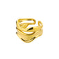 Elegant Stainless Steel Big Bloom Flower Rings For Women Gold Color Sun Starfish Open Ring Finger Jewelry Wedding Her Gift Punk