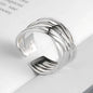 VENTFILLE 925 Sterling Silver Geometric Multilayer Round Bead Ring | Fashion Punk Temperament Jewelry