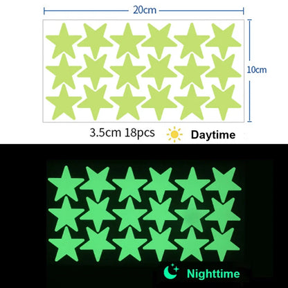 Glow In The Dark 3D Stars Moon Wall Stickers | Creative Luminous Room Decor
