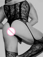 New Sexy Halter Men Fishnet Bodystockings Women Erotic Lingerie Open Crotch White Crotchless Teddies Bodysuit Underwear Costumes