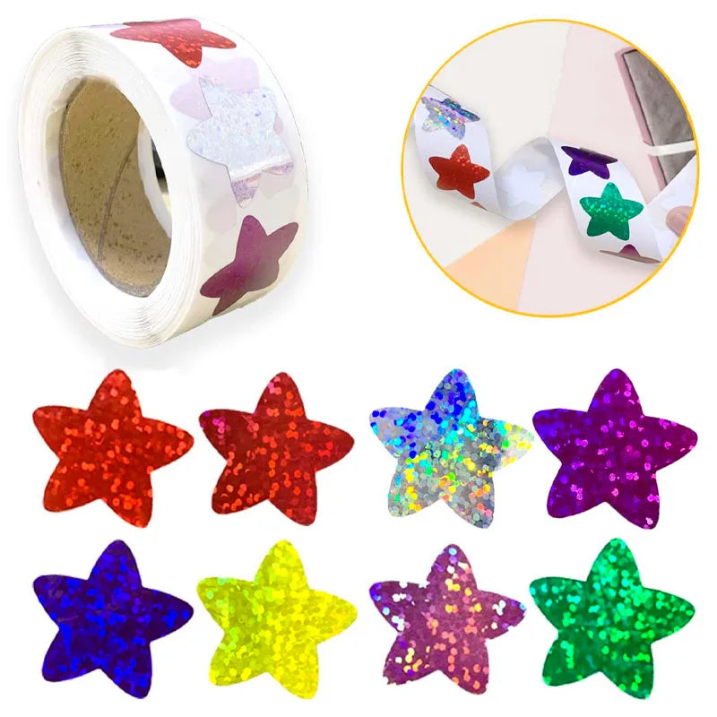 100-500PCS Heart Thank You Stickers | Small Roll Packaging Stickers for Photocard Decor