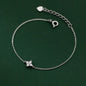 Four Leaf Clover Cubic Zirconia Bracelet | Trendy Chain Link Bracelet for Women