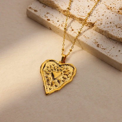 Stainless Steel Sun Sunflower Pendant Necklace For Women Gold Color Round Charm Clavicle Chain Necklaces Fashion Jewelry Gift
