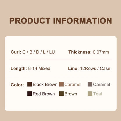 NATUHANA Caramel Colored Lashes | Individual Faux Mink Eyelashes