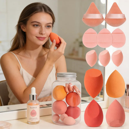 12/14Pcs Makeup Sponge Set | Cosmetic Blender Beauty Eggs and Foundation Puffs