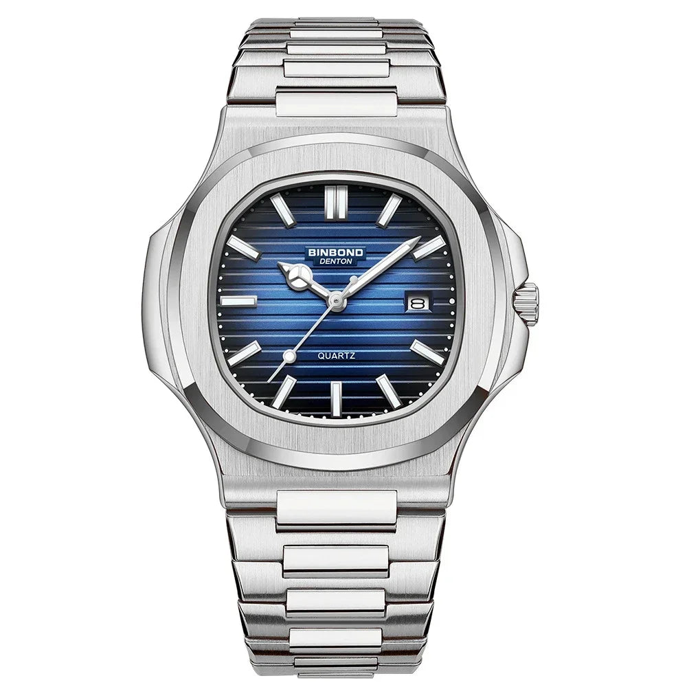 New Casual Business Fashion Quartz Wristwatches Rose Gold Clock Men Luxury Watch Automatic Watches Mens Black Relogio Masculino