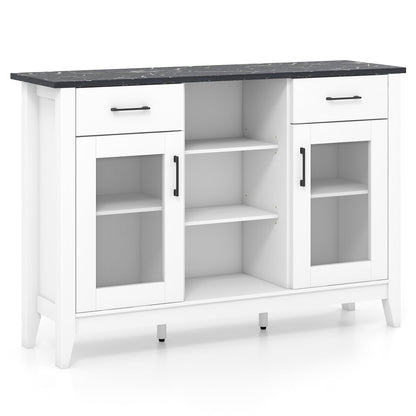 Sideboard Buffet Cabinet with 2 Drawers and 4 Adjustable Shelves