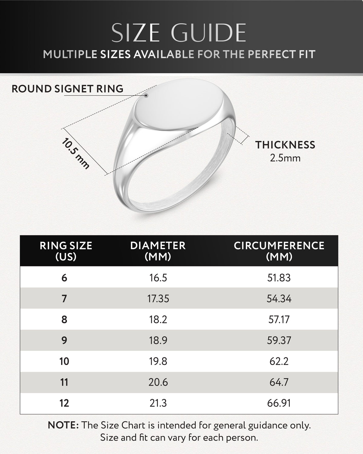 Silver Round Signet Rings (Polished)