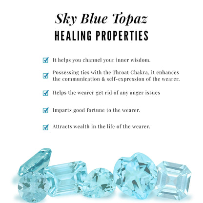 2 Carat Cushion Cut Sky Blue Topaz and Diamond Engagement Ring