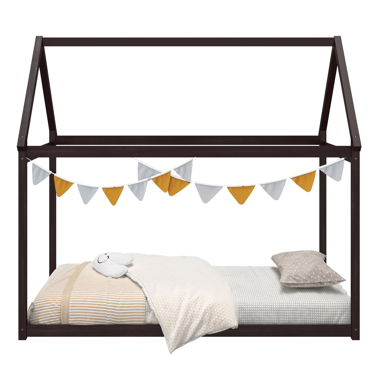 Stable Kids Platform Floor Bed with Roof an