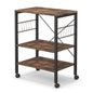 3-Tier Kitchen Baker's Rack Microwave Oven Storage Cart with Hooks
