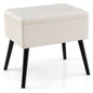 Velvet Storage Ottoman with Solid Wood Legs for Living Room Bedroom