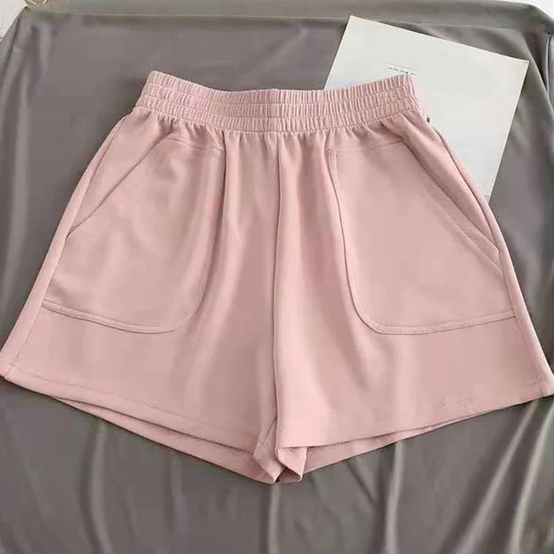 High Waist Pants With Pocket Yoga Shorts Women Sports Short Bottoms