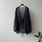 Women High Street Casual Lacing Button Cardigan Elegant All-match Top