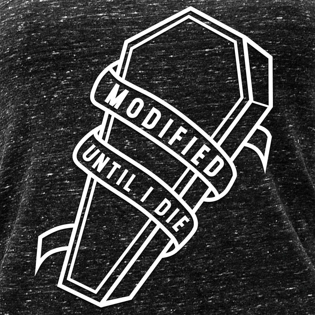 Modified Till I Die Black Gray Cosmic Twist Back Tank Top