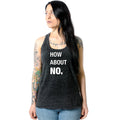 How About No Black Gray Cosmic Twist Back Tank Top
