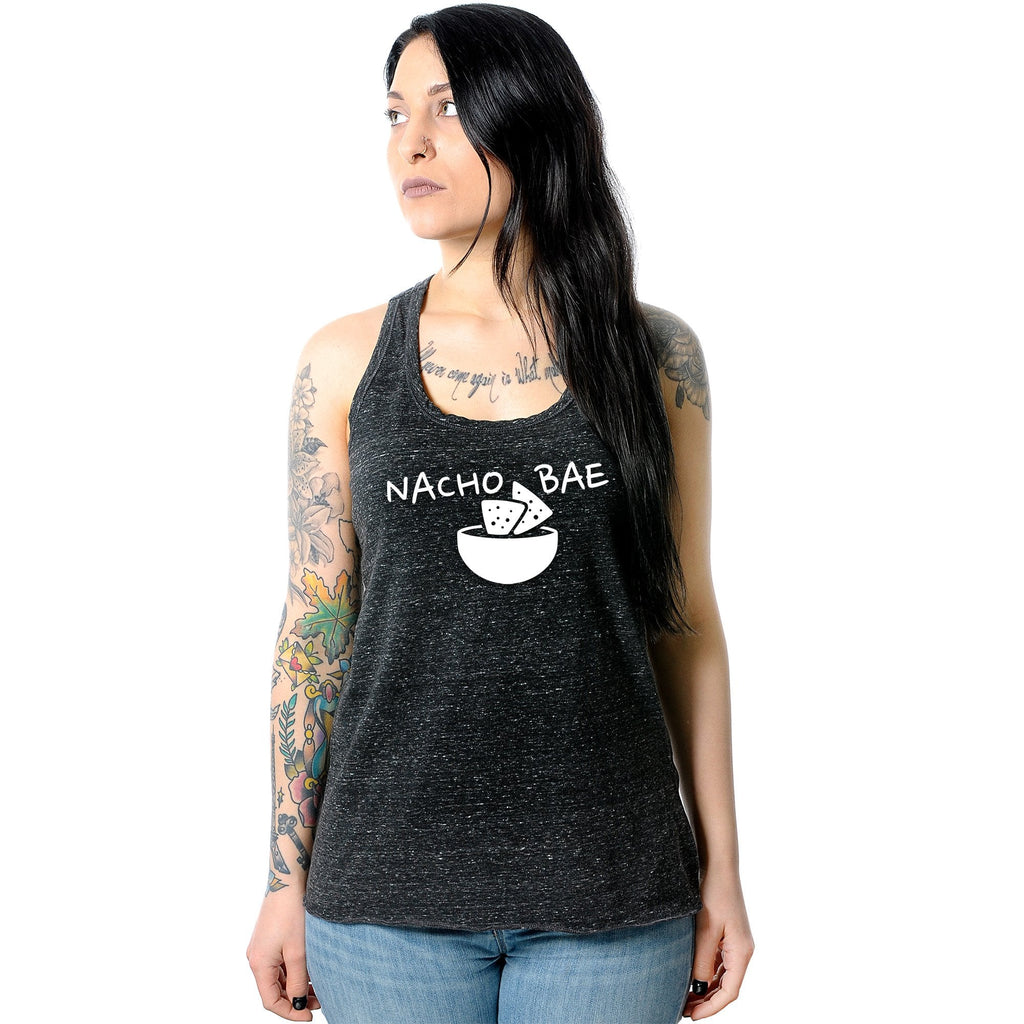 Nacho Bae Black Gray Cosmic Twist Back Tank Top