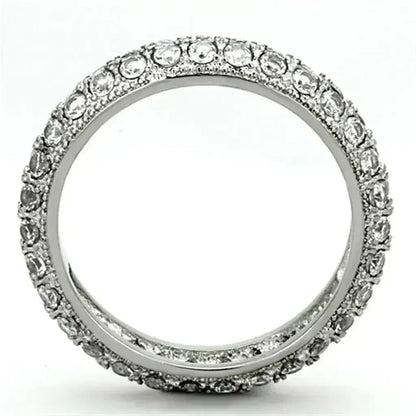 TK1225 - High polished (no plating) Stainless Steel Ring with AAA