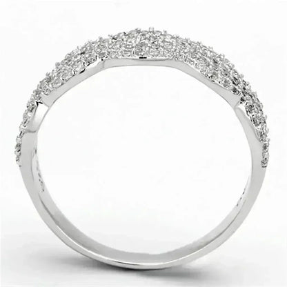 TS106 Rhodium Sterling Silver Ring – AAA Clear CZ Solitaire
