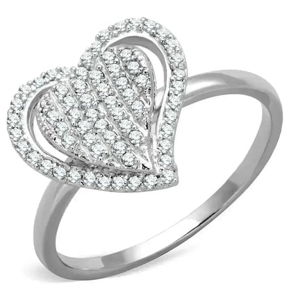 TS192 Rhodium Sterling Silver Ring – AAA Clear CZ Solitaire