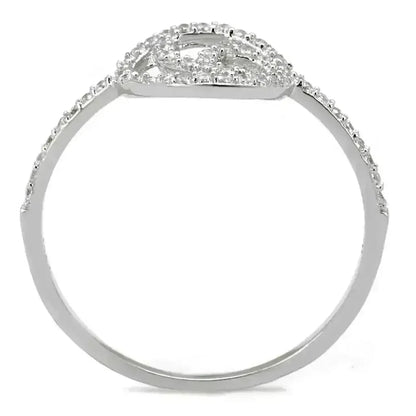 TS519 Rhodium Sterling Silver Ring – AAA Clear CZ Solitaire