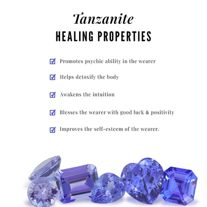 Natural Tanzanite Diamond Commitment Ring for Women